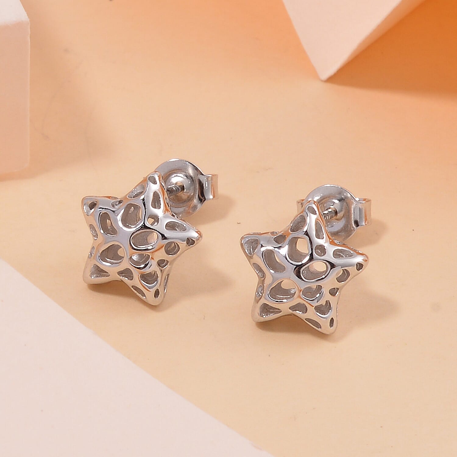 RACHEL GALLEY Rhodium Overlay Sterling Silver Star Earrings
