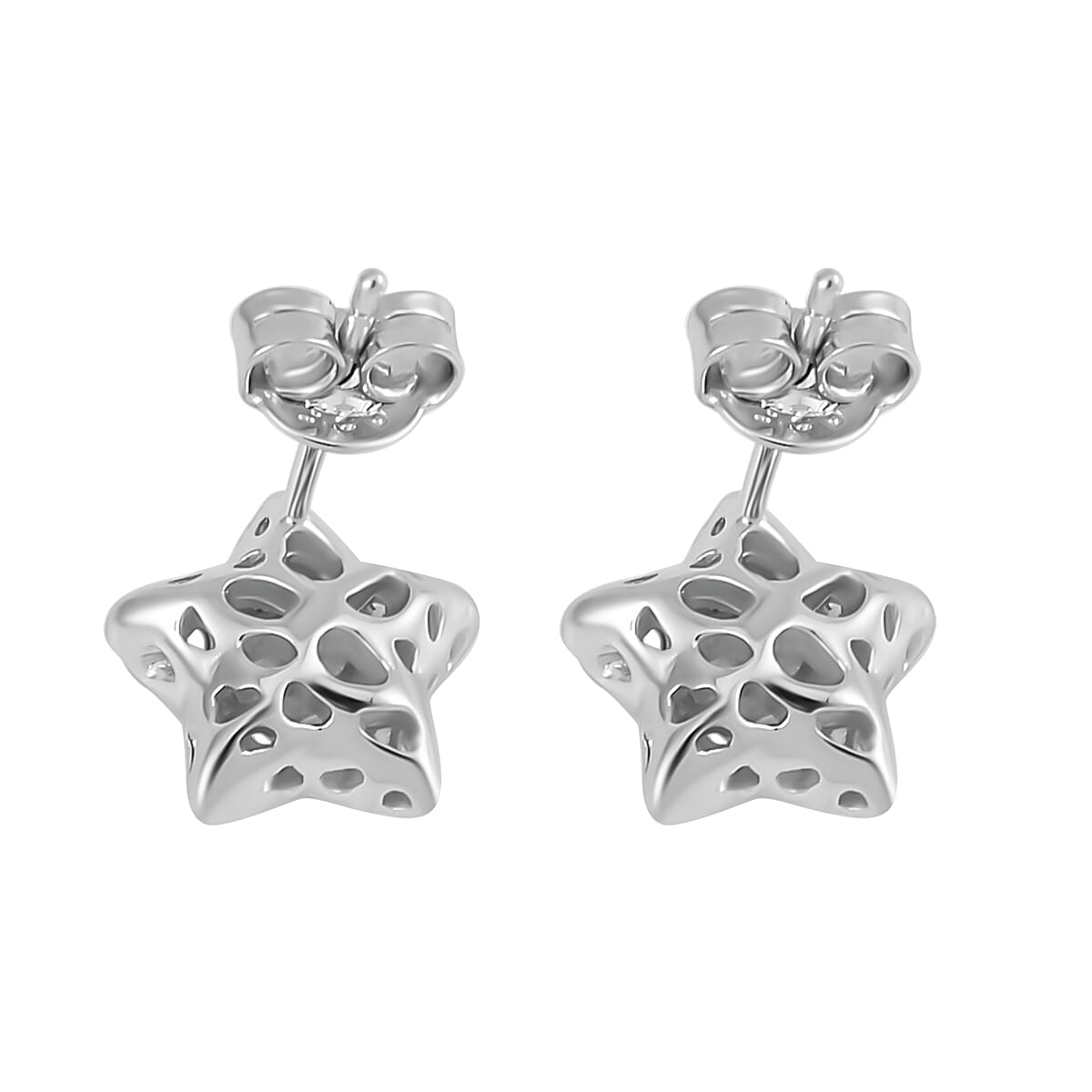 RACHEL GALLEY Rhodium Overlay Sterling Silver Star Earrings