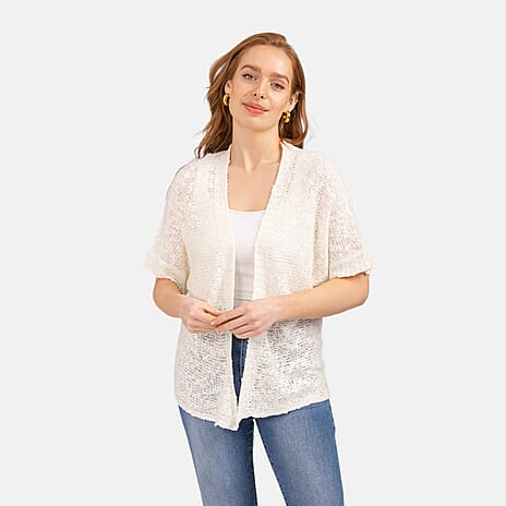 Mudflower Cardigan (Size L) - White
