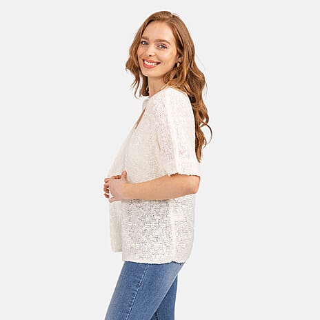 Mudflower Cardigan (Size L) - White