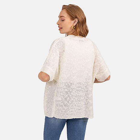 Mudflower Cardigan (Size M) - White