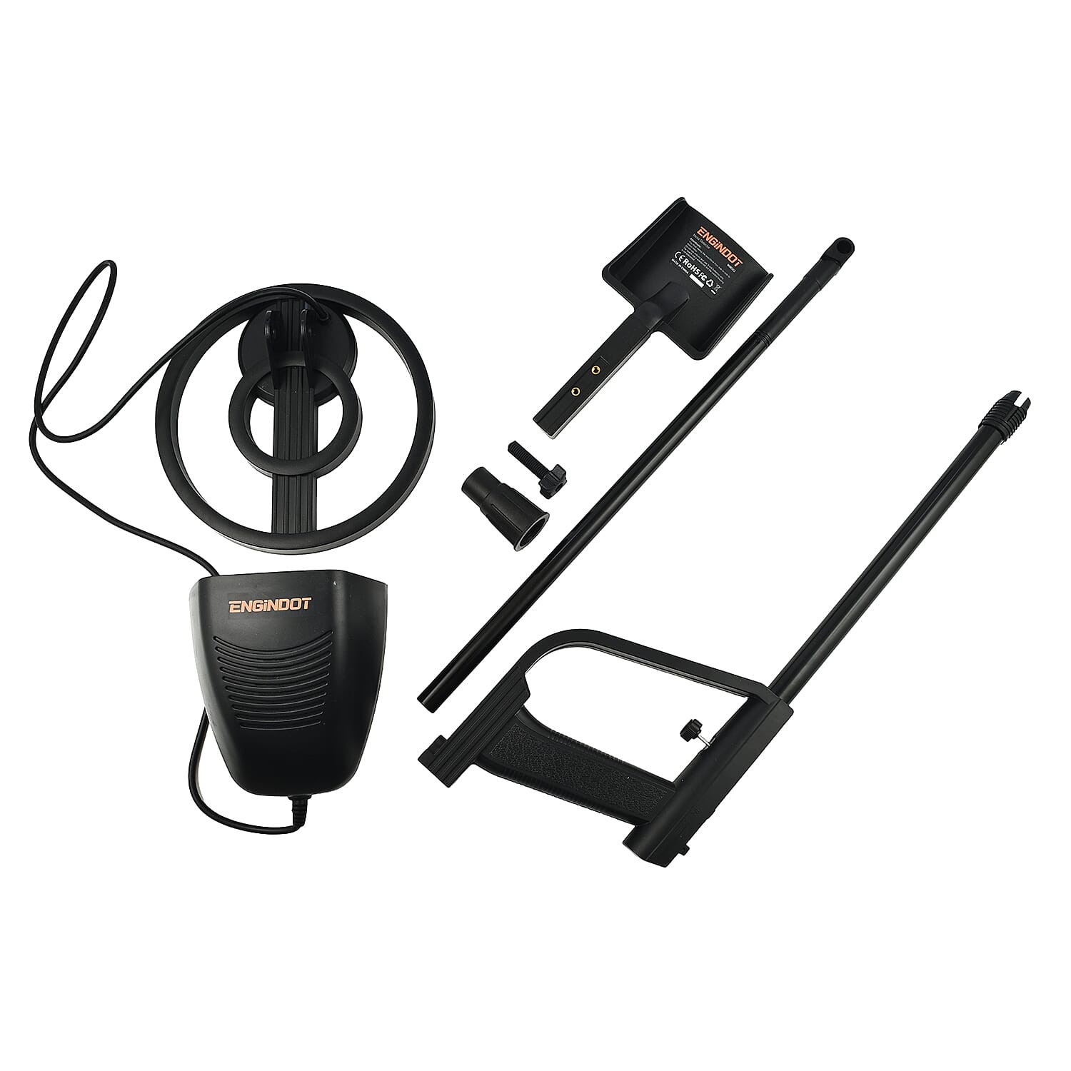 Metal Detector with LED Display, Waterproof Coil & Carrying Case Black