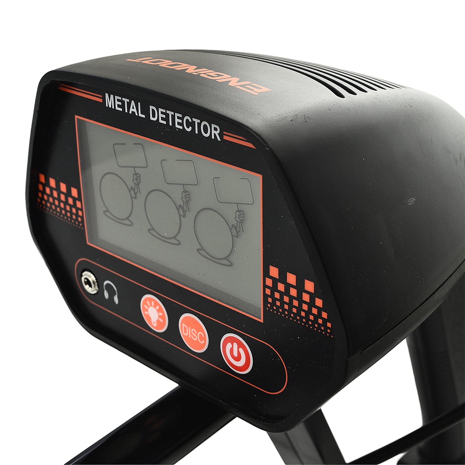 Metal Detector with LED Display, Waterproof Coil & Carrying Case Black