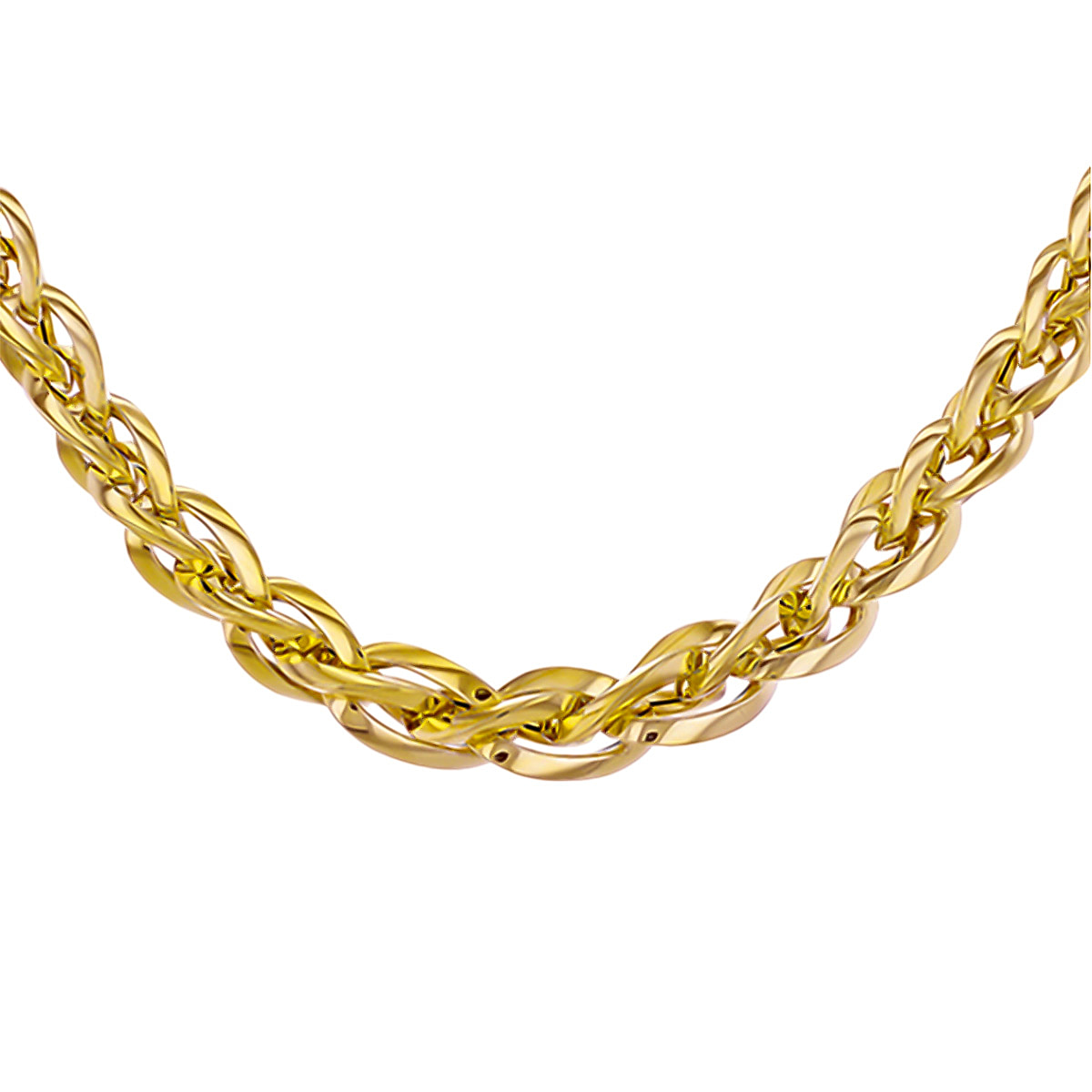 Designer Inspired Closeout - 9K Yellow Gold Woven Link Necklace (Size - 18), Gold Wt. 14.2 Gms