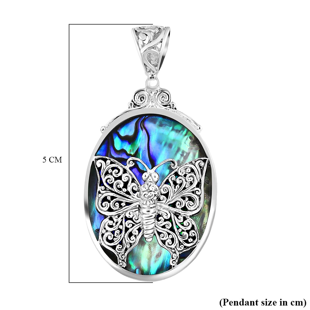 Royal Bali Collection - Abalone Shell Pendant in Sterling Silver, Silver Wt. 5.77 Gms. Royal Bali Collection - Abalone Shell Pendant in Sterling Silver, Silver Wt. 5.77 Gms.