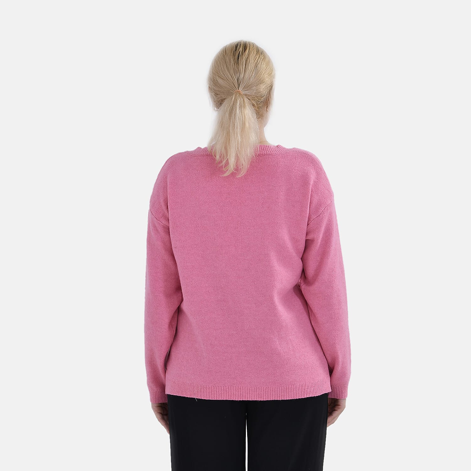 La Marey V-Neck Super Soft Jumper (Size S) - Pink