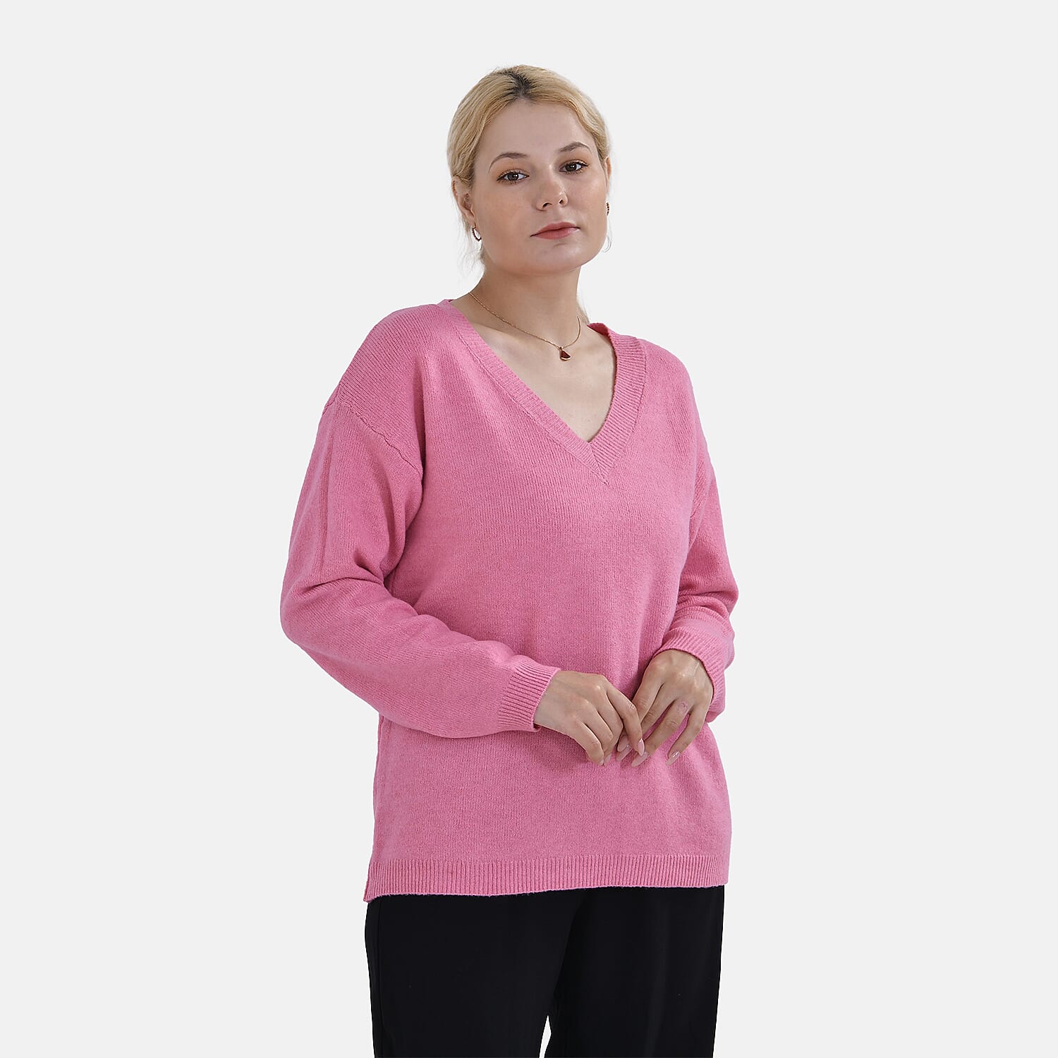 La Marey V-Neck Super Soft Jumper (Size S) - Pink