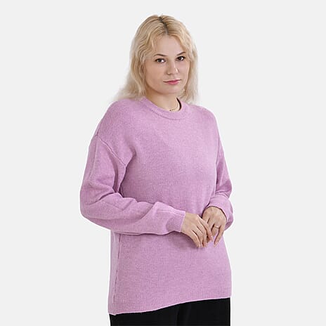 LA MAREY Round Neck Super Soft Jumper (Size L) - Purple