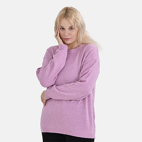 LA MAREY Round Neck Super Soft Jumper (Size L) - Purple