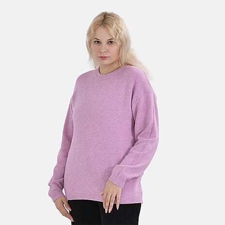LA MAREY Round Neck Super Soft Jumper (Size L) - Purple