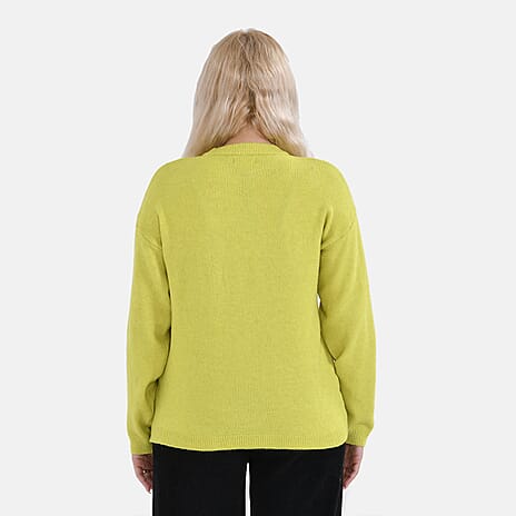 LA MAREY Round Neck Super Soft Jumper (Size L) - Green
