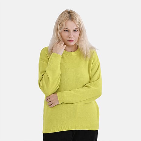 LA MAREY Round Neck Super Soft Jumper (Size L) - Green