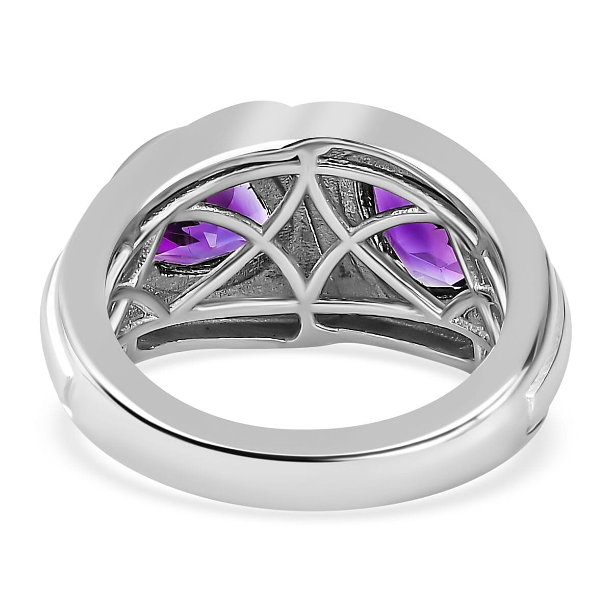 Moroccan Amethyst Ring in Platinum Overlay Sterling Silver 2.20 Ct.