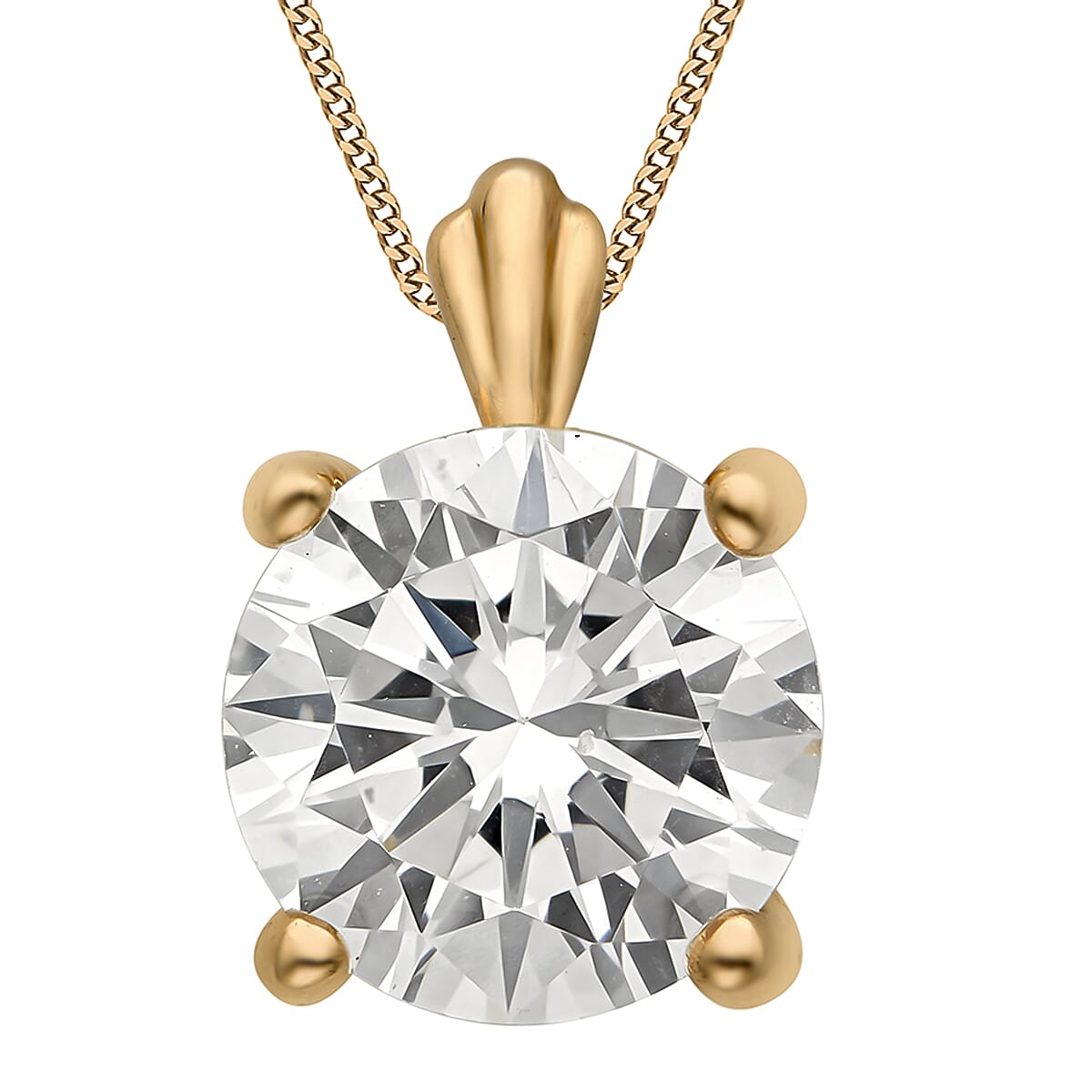 9K Rose Gold Cubic Zirconia Solitaire Pendant