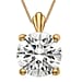 9K Gold 7mm Round Cubic Zirconia Pendant