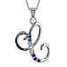 A Initial Silver Pendant with Multi Gemstone