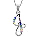 A Initial Silver Pendant with Multi Gemstone