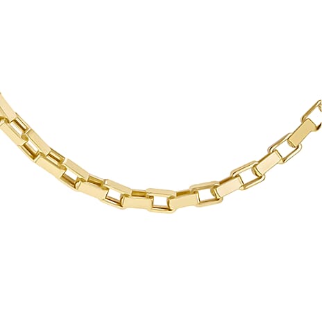Italian Made - 9K Yellow Gold Square Paper Necklace With Lobster Clasp (Size - 20). Gold Wt 10.70 Gms.