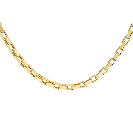 Italian Made - 9K Yellow Gold Square Paper Necklace With Lobster Clasp (Size - 20). Gold Wt 10.70 Gms.
