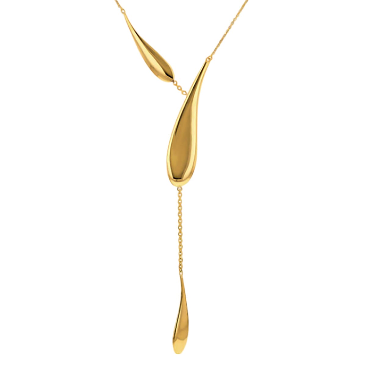 9ct Yellow Gold Bold Hollow Drop Necklace 40-45cm