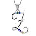 A Initial Silver Pendant with Multi Gemstone