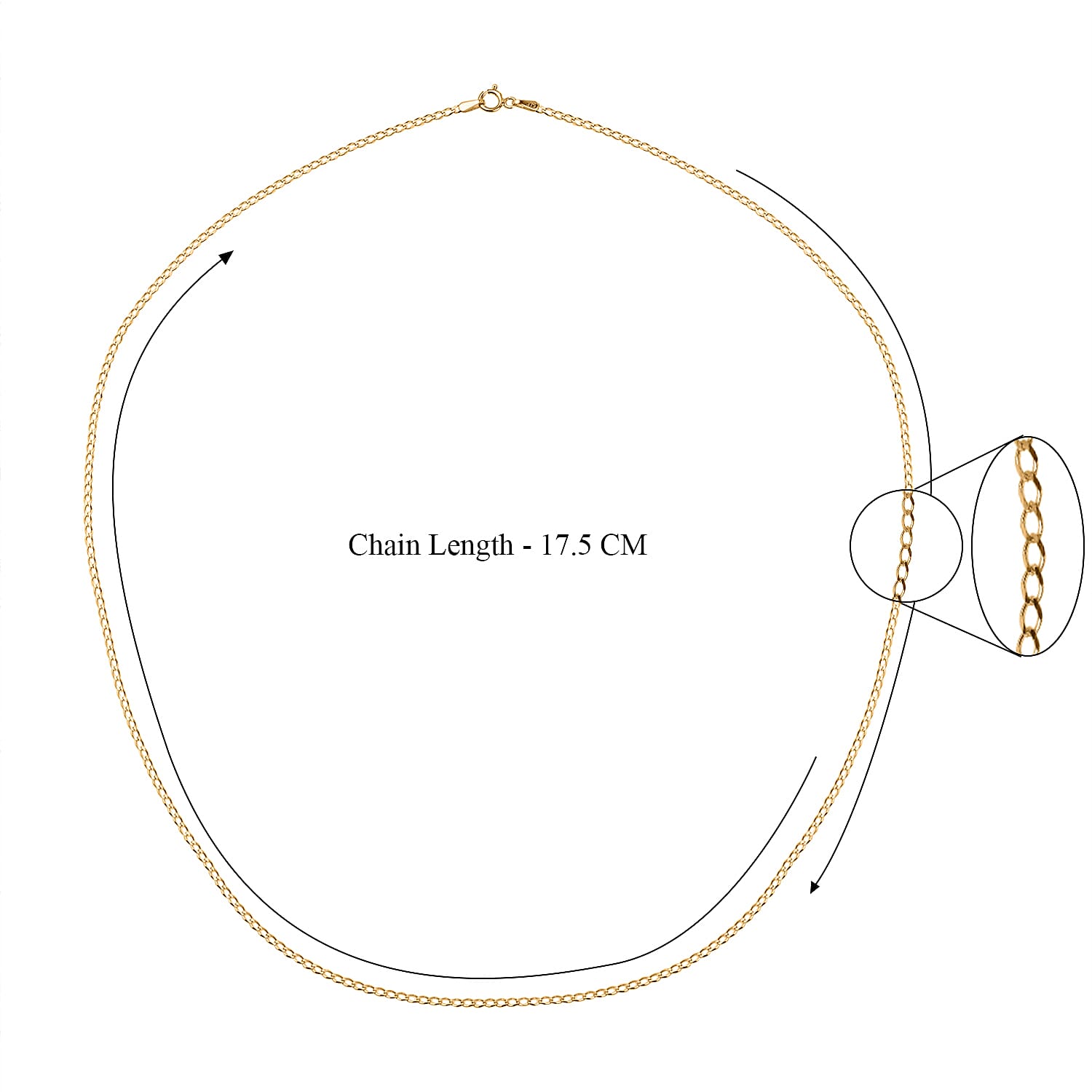 9K Yellow Gold  Chain (Size - 20),  Gold Wt. 1.3 Gms