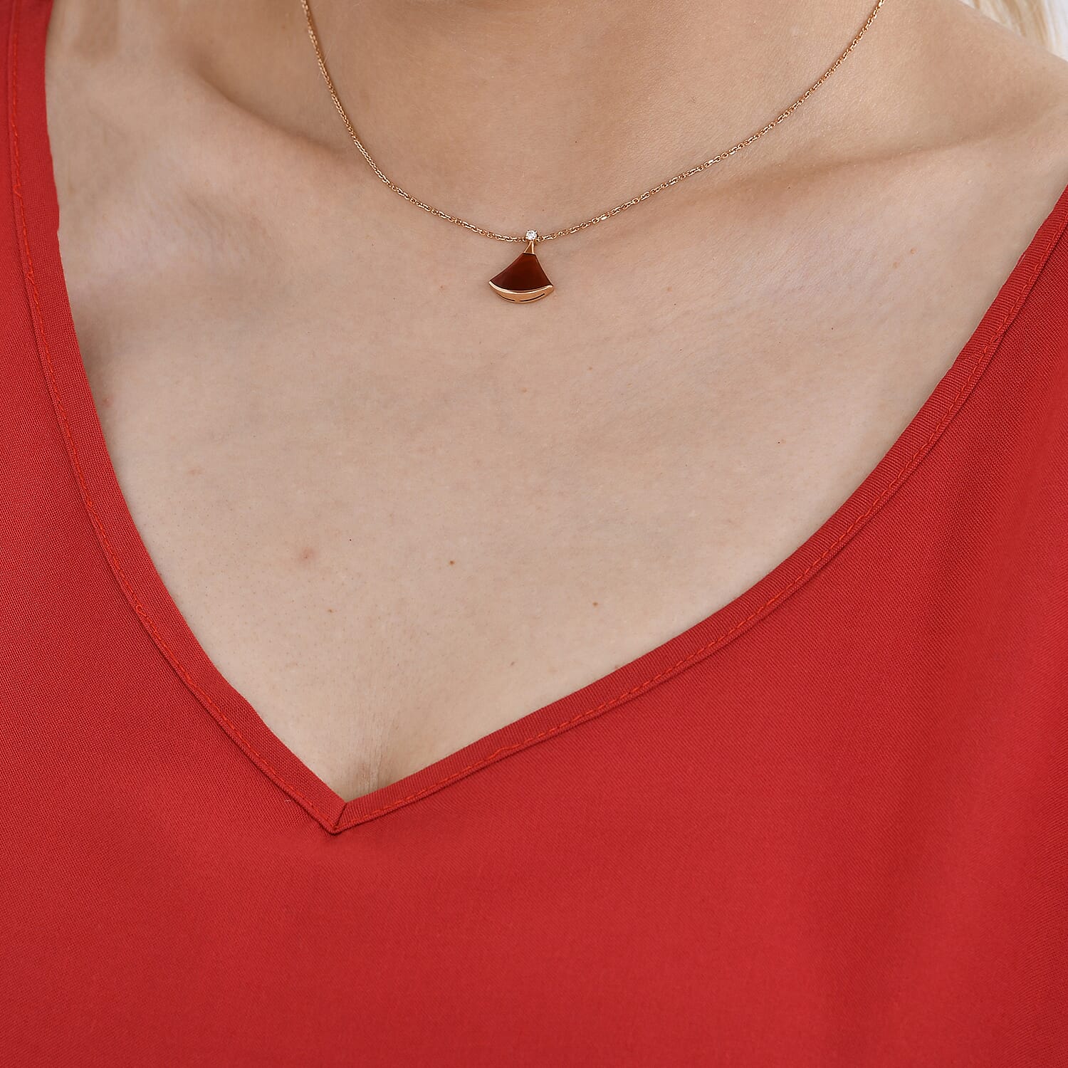 TAMSY 100% Viscose Printed V-Neck Top (One Size) - Red