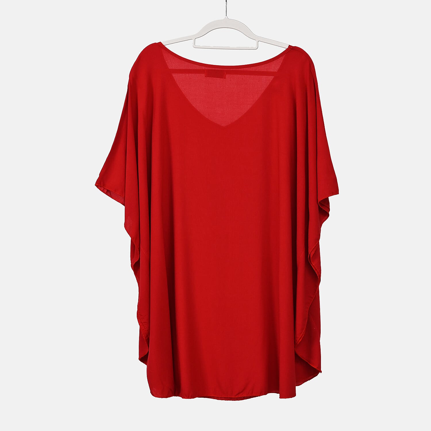 TAMSY 100% Viscose Printed V-Neck Top (One Size) - Red