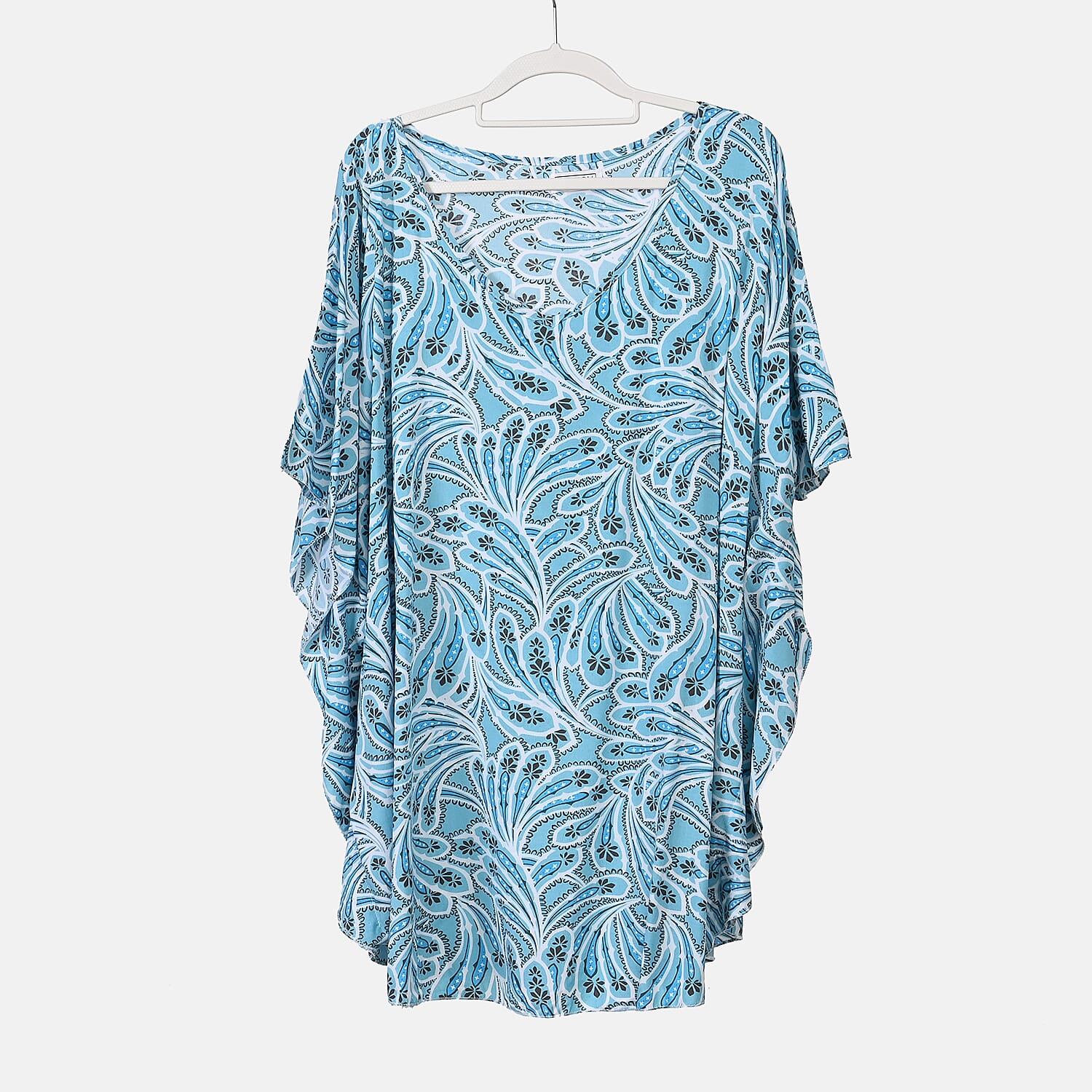 Tamsy Viscose Printed Top (One Size 8 - 20) - Grey