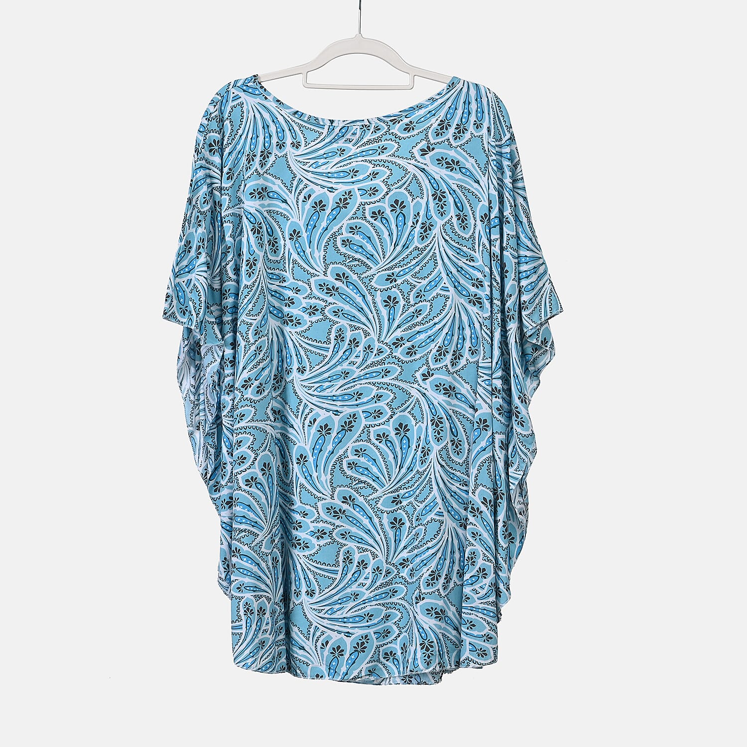 Tamsy Viscose Printed Top (One Size 8 - 20) - Grey