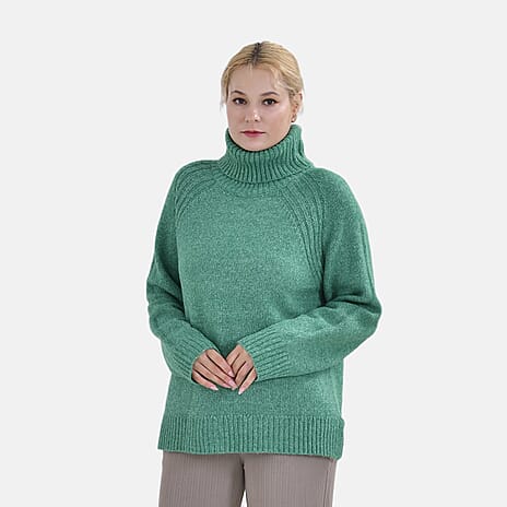 La Marey Roll Neck Jumper (Size M) - Green