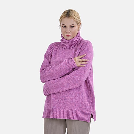 La Marey Roll Neck Jumper (Size S) - Purple