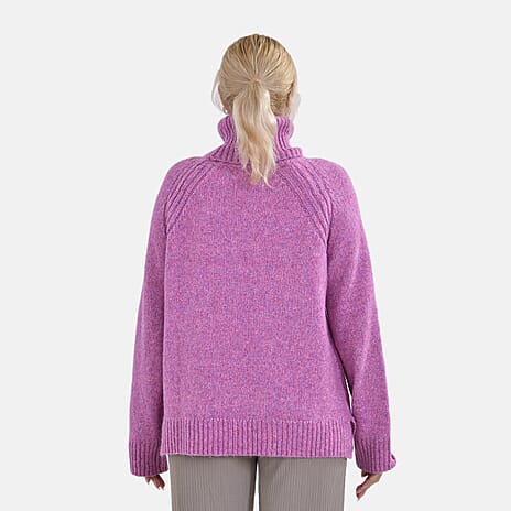 La Marey Roll Neck Jumper (Size S) - Purple