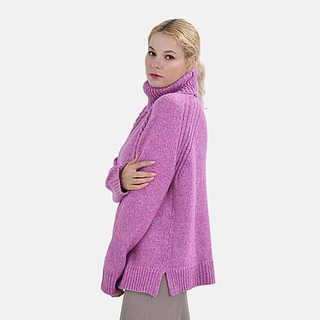 La Marey Roll Neck Jumper (Size S) - Purple