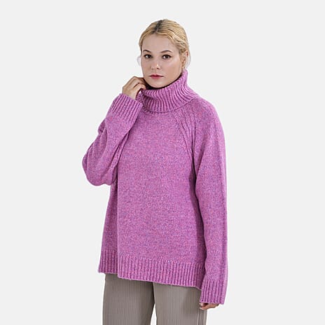 La Marey Roll Neck Jumper (Size S) - Purple