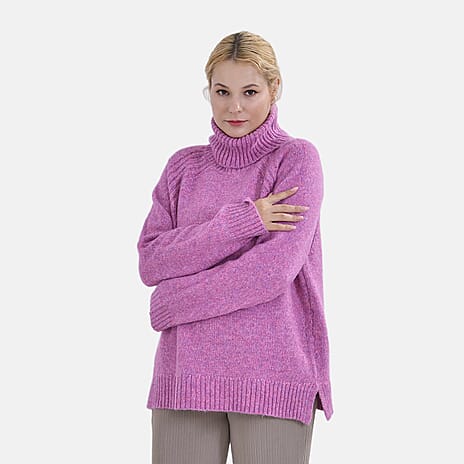 La Marey Roll Neck Jumper (Size XL) - Fuchsia