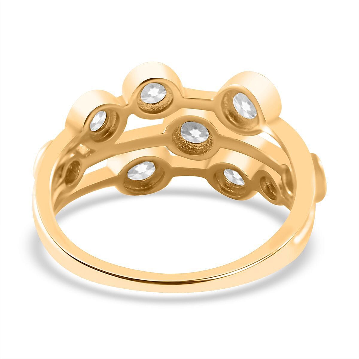 Designer Inspired - Moissanite Bubble Ring in 18K Vermeil YG Plated Sterling Silver 1.54 Ct Designer Inspired - Moissanite Bubble Ring in 18K Vermeil YG Plated Sterling Silver 1.54 Ct