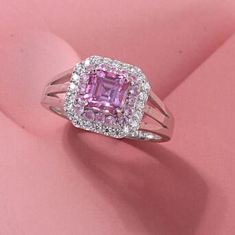 https://tjcuk.sirv.com/Products/77/5/7752843/Pink-Moissanite-and-Pink-Sapphire-Halo-Ring-in-Rhodium-Overlay-Sterlin_7752843_1.jpg?w=342&h=342