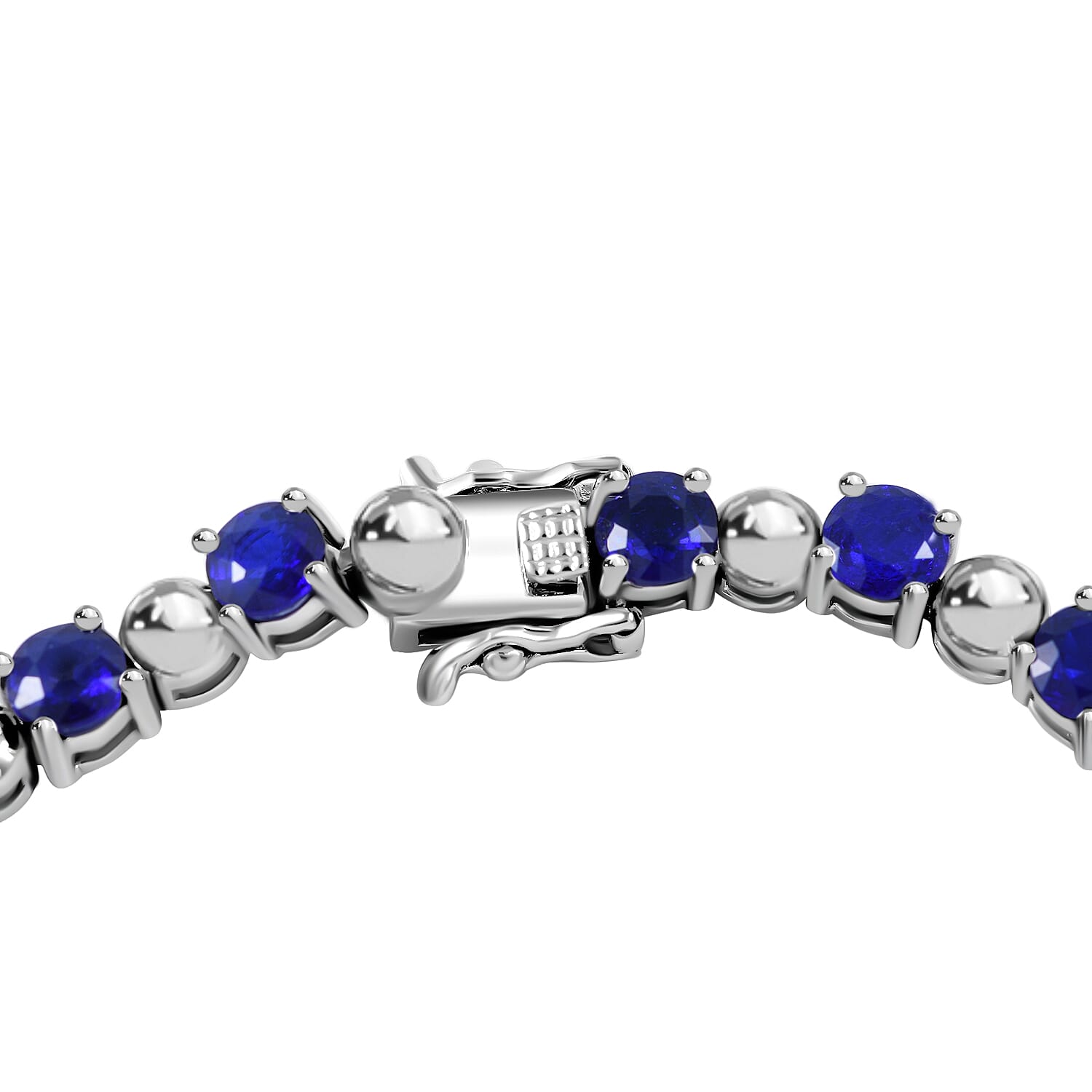 Premium Vietnamese Cobalt Blue Spinel Bracelet (Size - 7) in Rhodium Overlay Sterling Silver 10.40 ct,