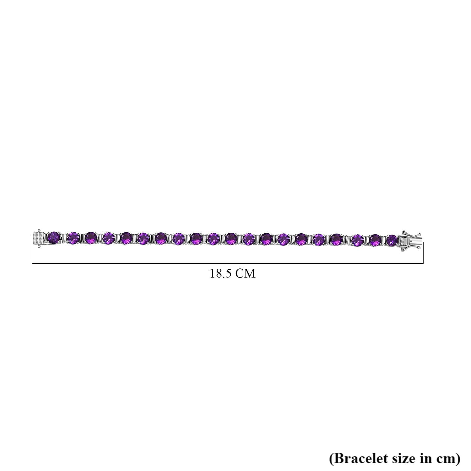 Moroccan Amethyst Tennis Bracelet (Size - 7) in Platinum Overlay Sterling Silver 17.40 Ct, Silver Wt 14.60 GM