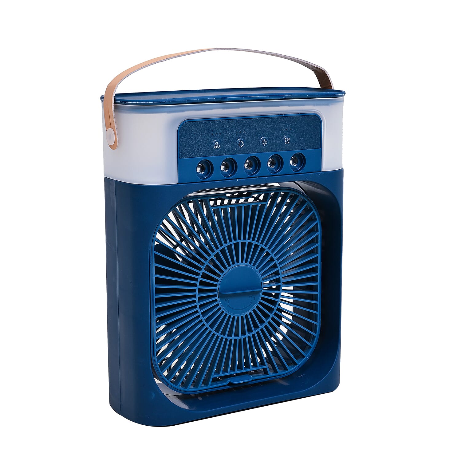 Portable Air Cooler Mist Fan Humidifier With Night Light and 600ML Capacity - Blue