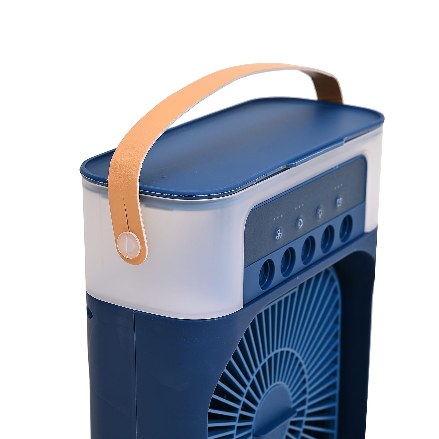 Portable Air Cooler Mist Fan Humidifier With Night Light and 600ML Capacity - Blue