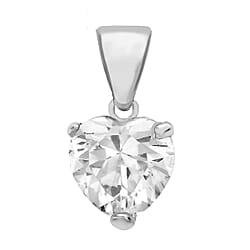 Sterling Silver 7mm Heart Cubic Zirconia Pendant