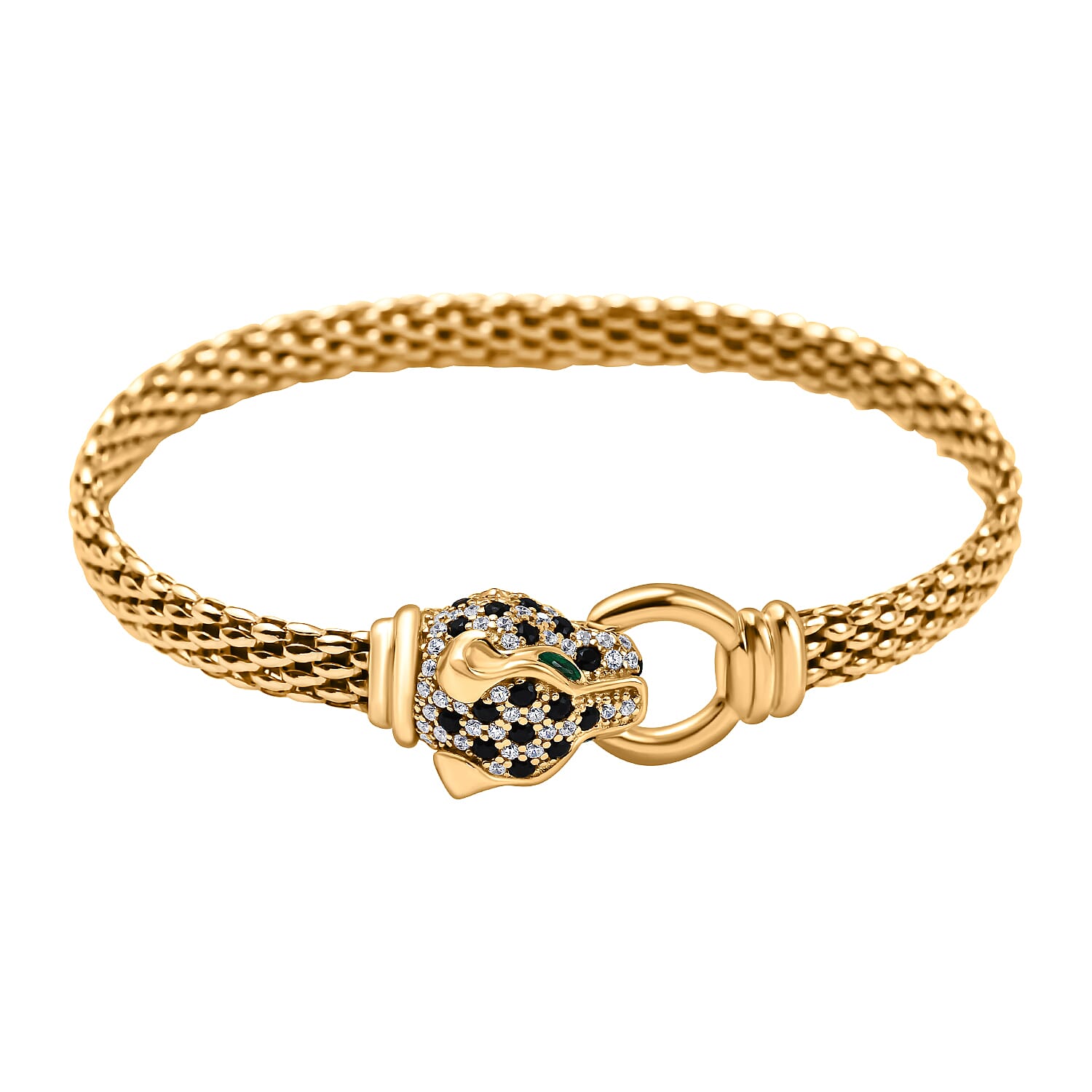 Green Cubic Zirconia , Cubic Zirconia , Black Cubic Zirconia Bangle Sterling Silver 0.41 ct, Silver Wt. 23.84 Gms 0.411 Ct.