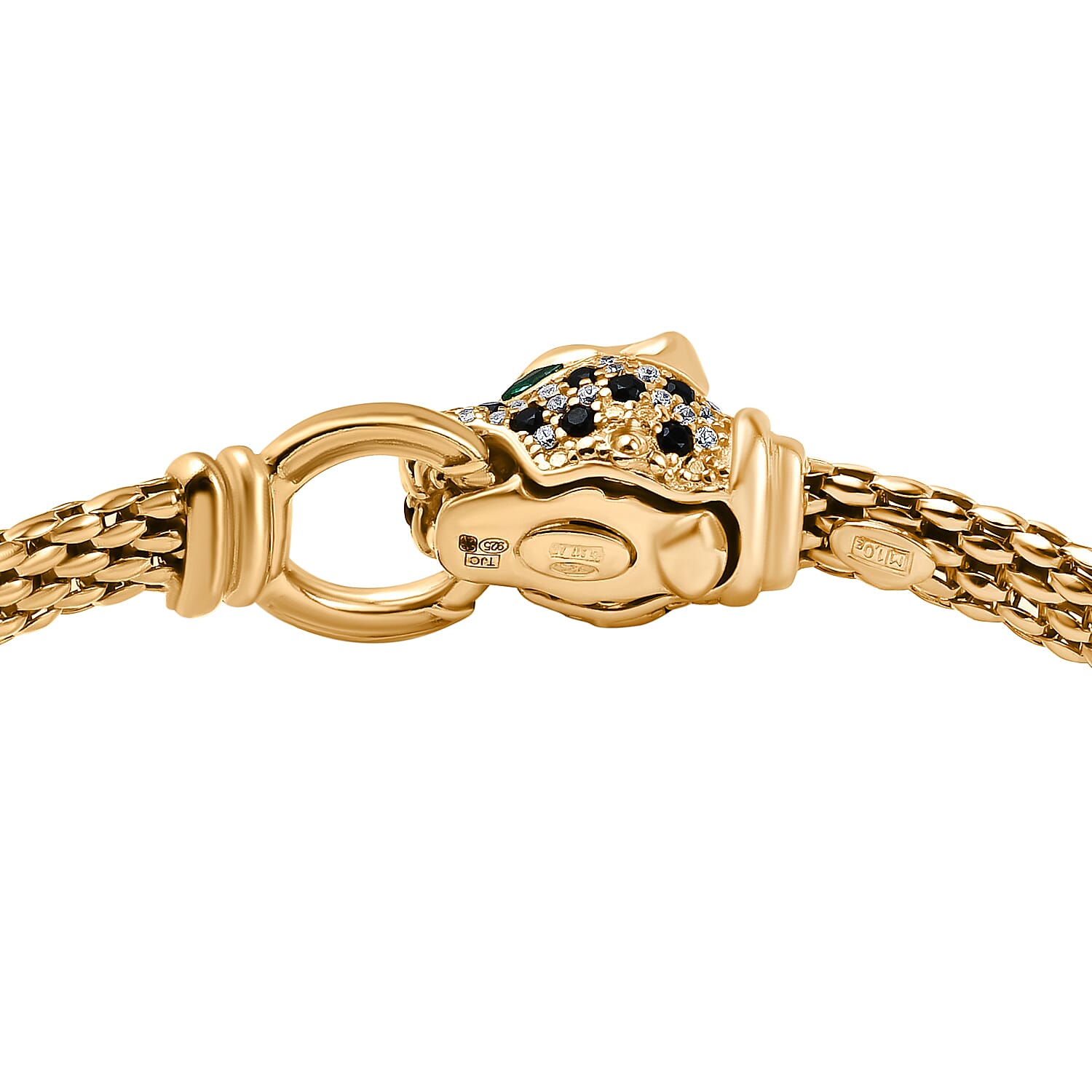 Green Cubic Zirconia , Cubic Zirconia , Black Cubic Zirconia Bangle Sterling Silver 0.41 ct, Silver Wt. 23.84 Gms 0.411 Ct.