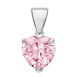 Sterling Silver 7mm Heart Cubic Zirconia Pendant