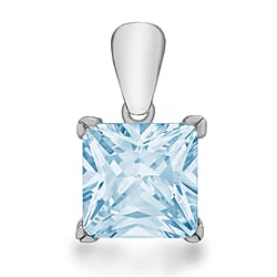 Sterling Silver Solitaire Pendant 7mm Pink Cubic Zirconia