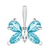 Sterling Silver Blue Cubic Zirconia Butterfly Pendant