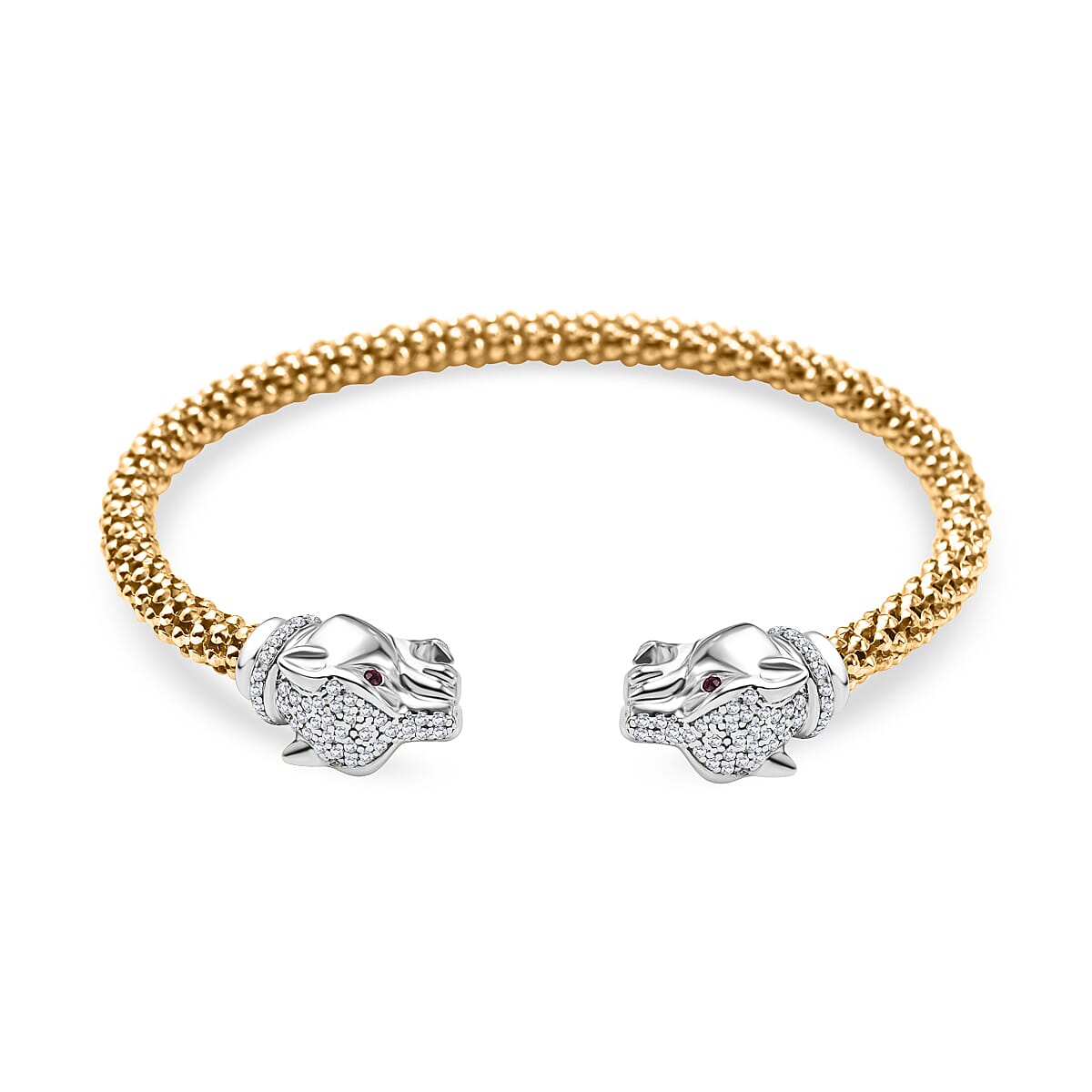 Red Cubic Zirconia , Cubic Zirconia Bangle Sterling Silver 0.23 ct, Silver Wt. 11.53 Gms 0.227 Ct.