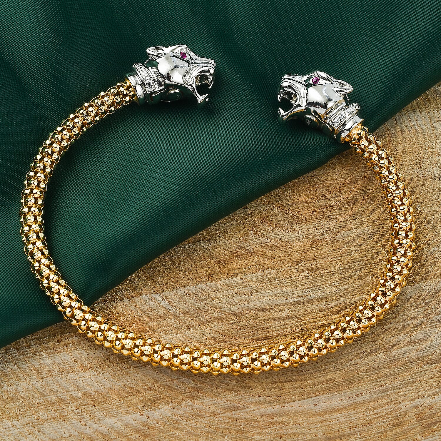 Red Cubic Zirconia , Cubic Zirconia Bangle Sterling Silver 0.23 ct, Silver Wt. 11.53 Gms 0.227 Ct.